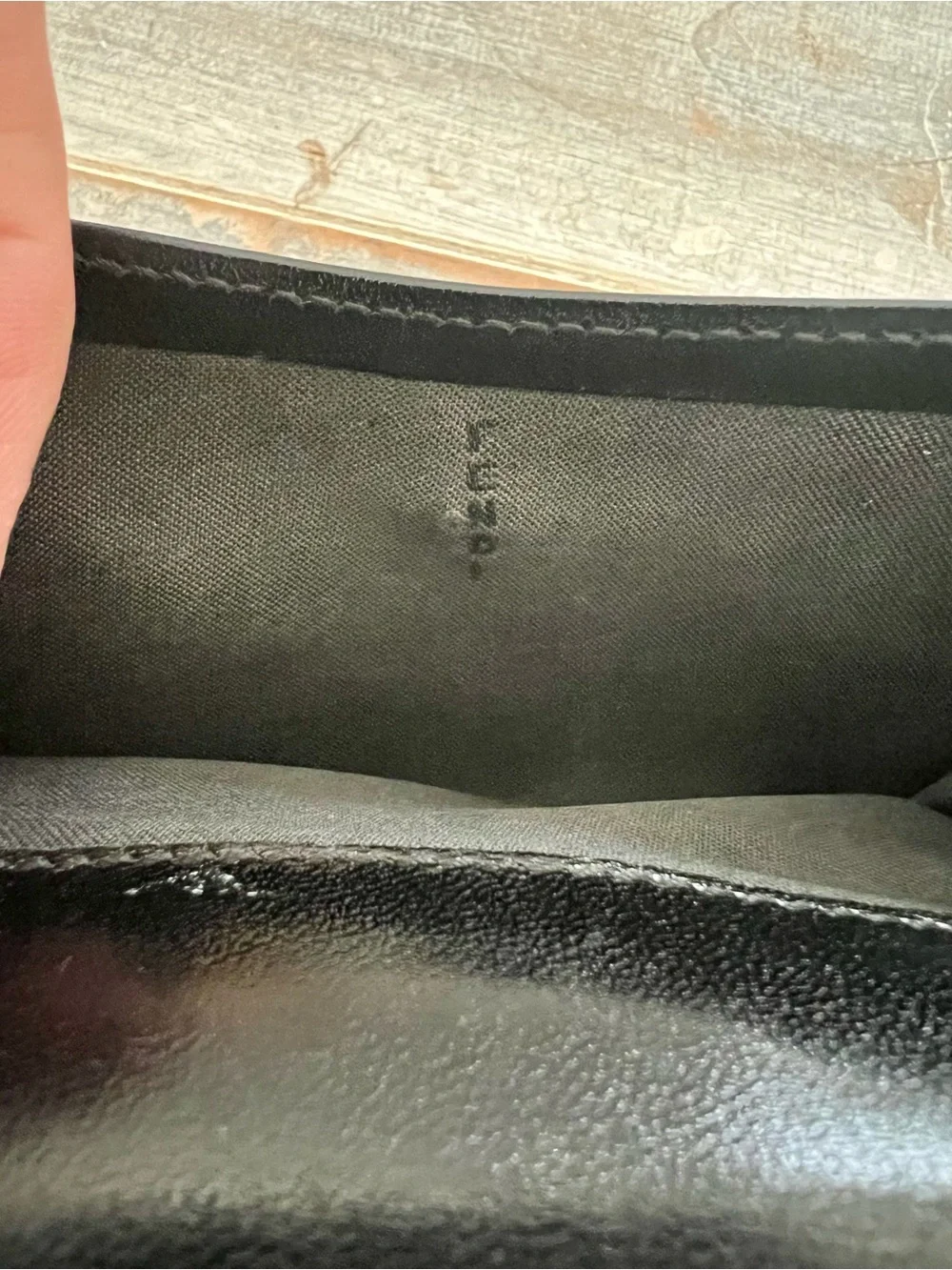 Vintage FENDI Black Leather Bifold Wallet with Silver-Tone Logo — Original Box